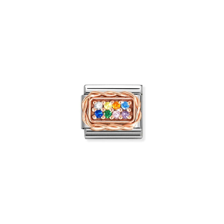 Nomination Silver and Rose Gold Composable Details Pave Rainbow Stones Charm - MococoNomination430318/178033497537393Charms