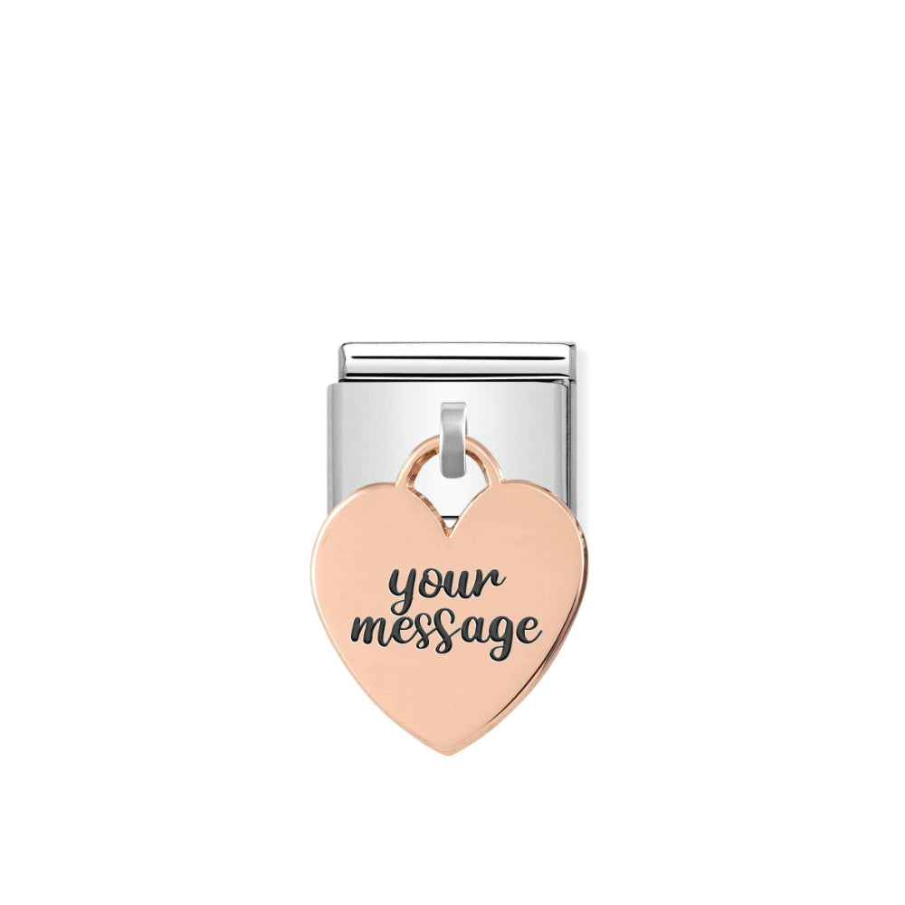 Nomination Silver and Rose Gold Composable Engravable Heart Pendant Charm Link image 2