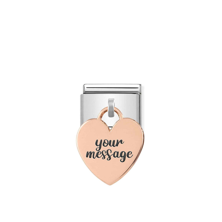 Nomination Silver and Rose Gold Composable Engravable Heart Pendant Charm Link image 2