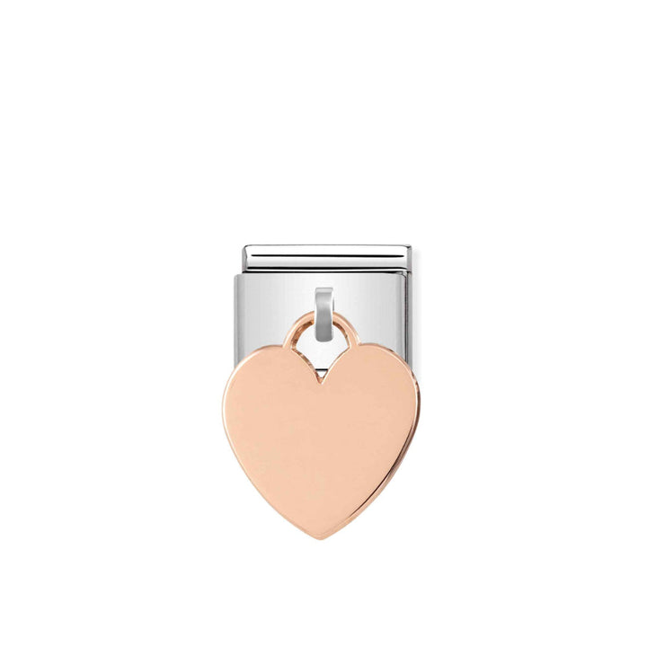 Nomination Silver and Rose Gold Composable Engravable Heart Pendant Charm Link image