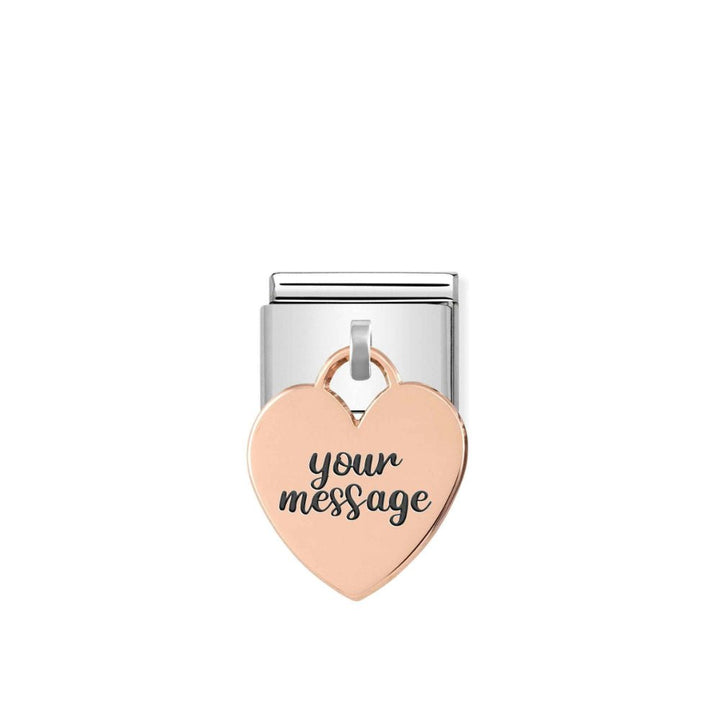 Nomination Silver and Rose Gold Composable Engravable Heart Pendant Charm - MococoNomination431801/028033497411402Charms