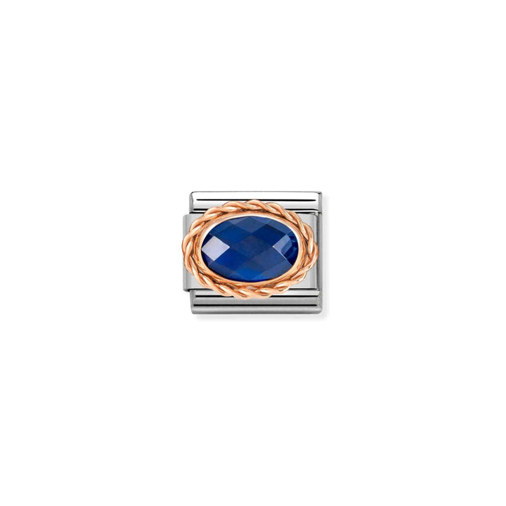 Nomination Silver and Rose Gold Composable Faceted CZ Charm Link image