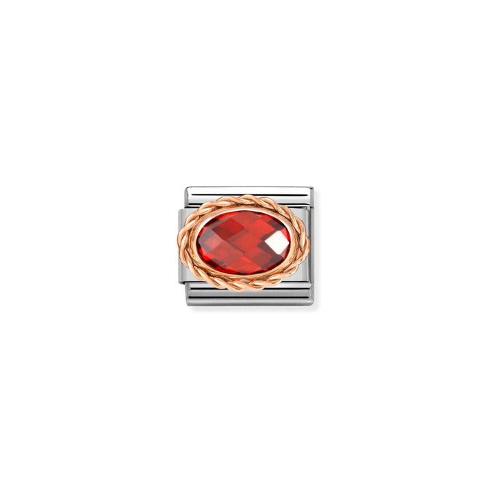Nomination Silver and Rose Gold Composable Faceted CZ Stone Charm Link image