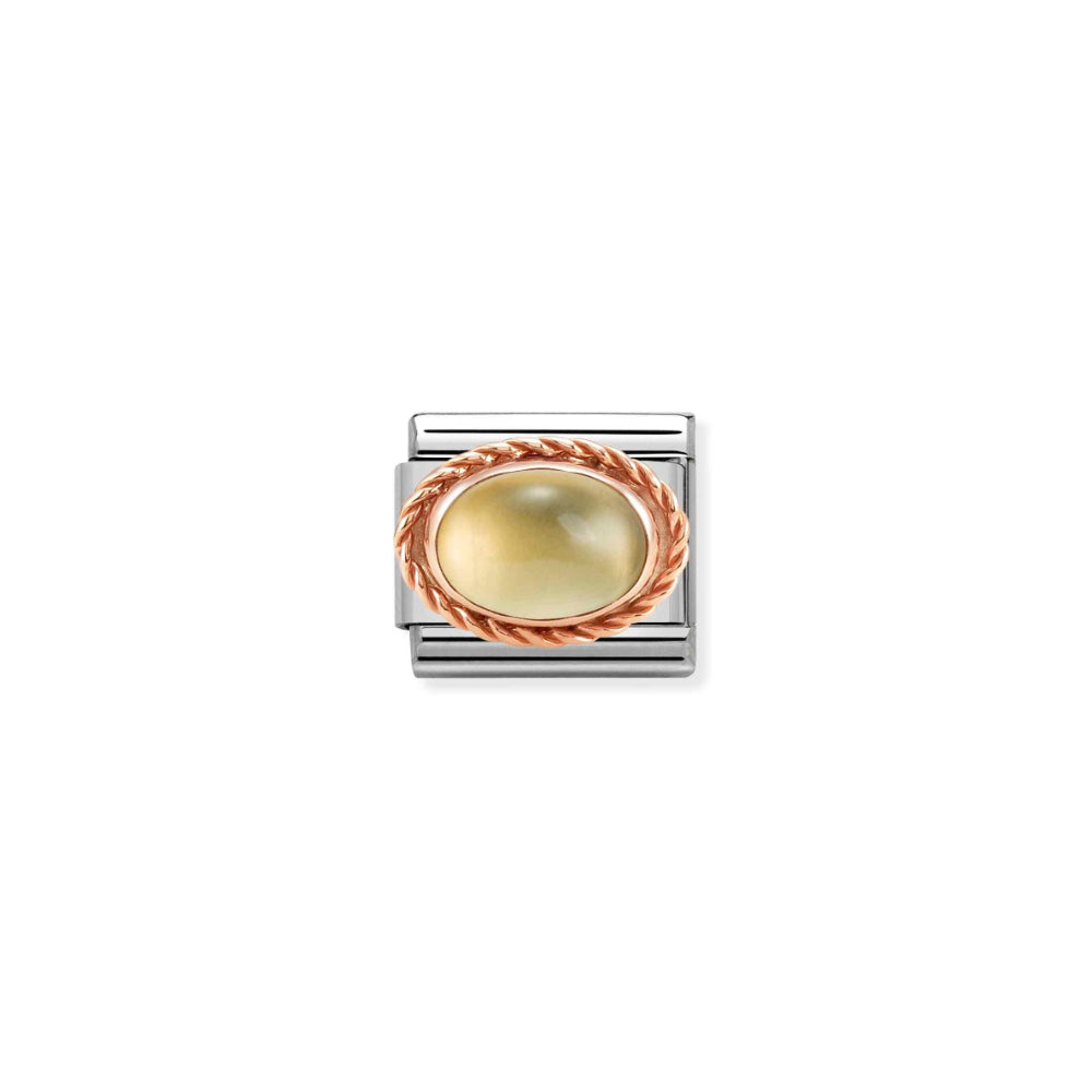 Nomination Silver and Rose Gold Composable Natural Stone Citrine Charm Link image