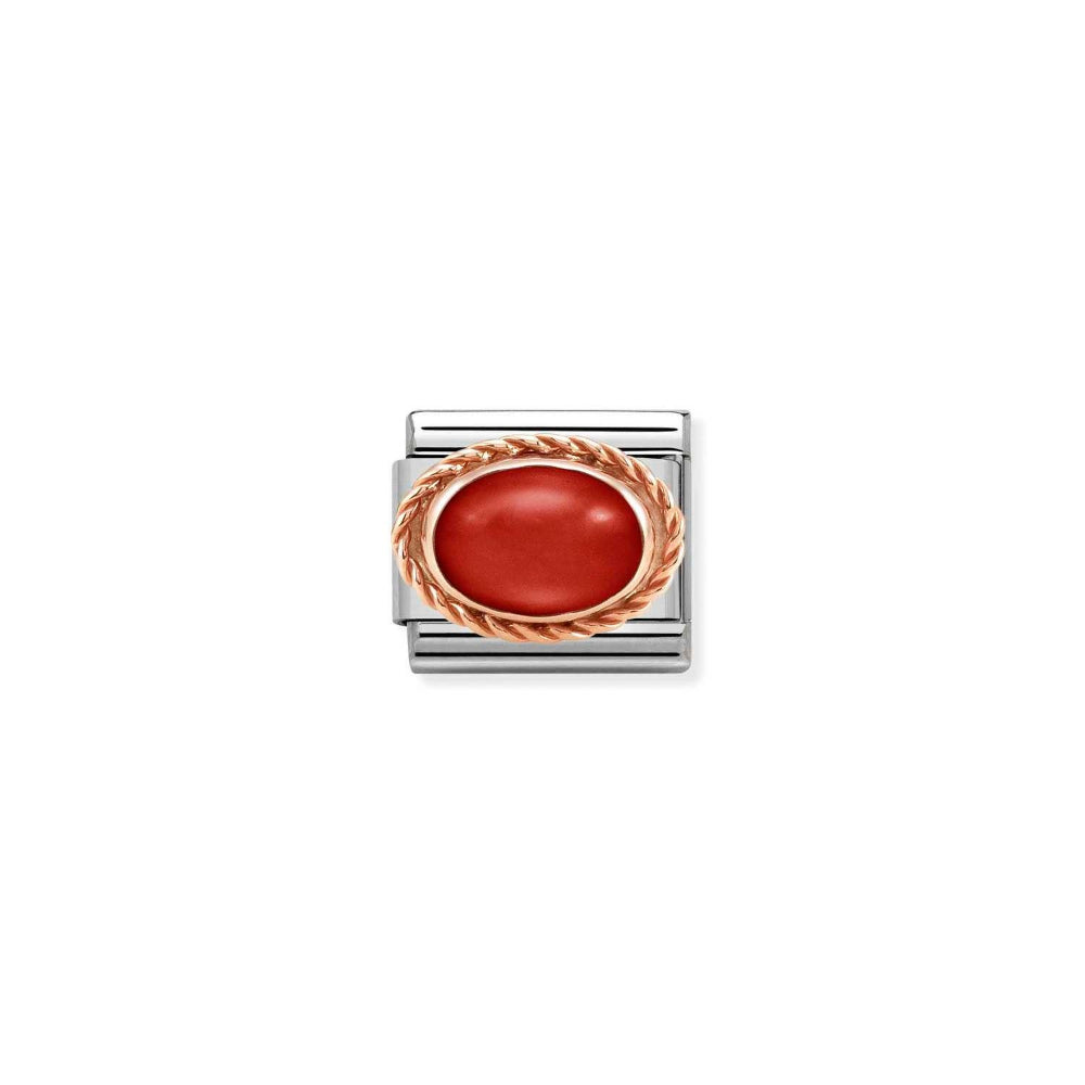 Nomination Silver and Rose Gold Composable Natural Stone Coral Charm Link image