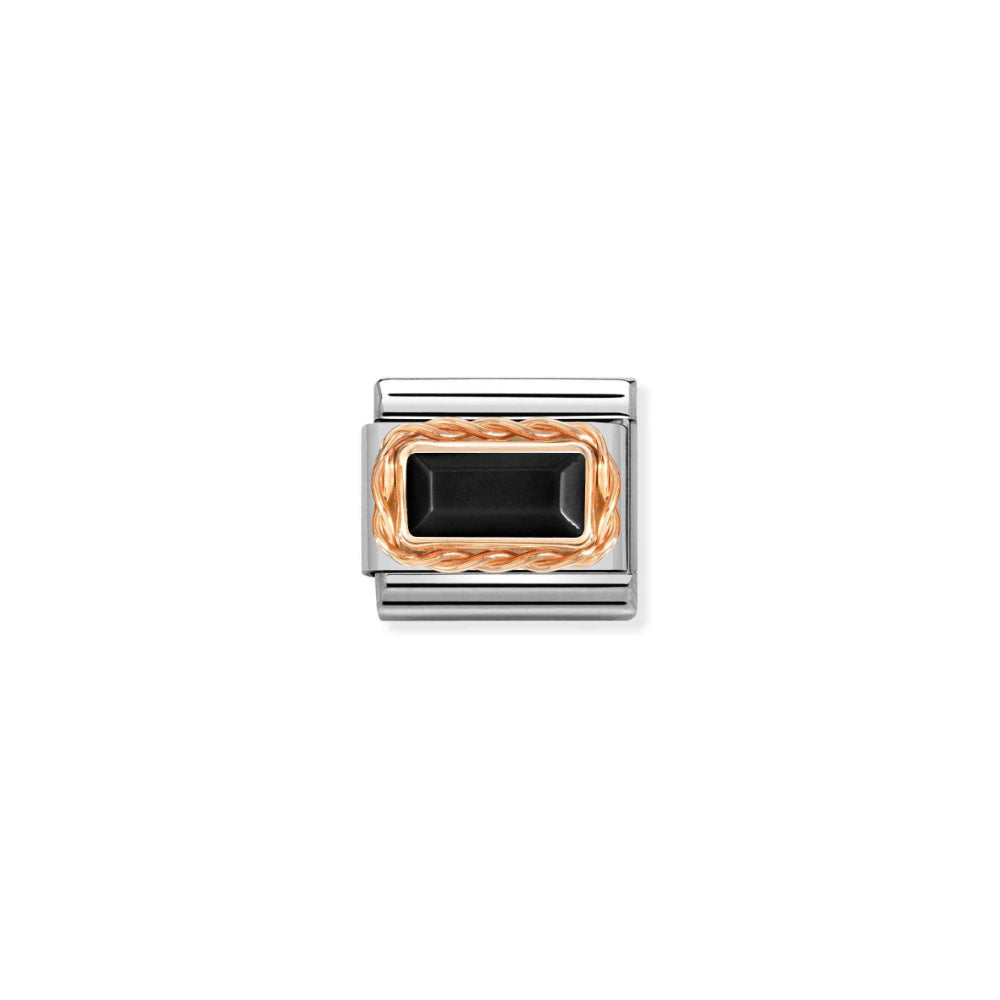 Nomination Silver and Rose Gold Composable Natural Stone Details Agate Charm Link image