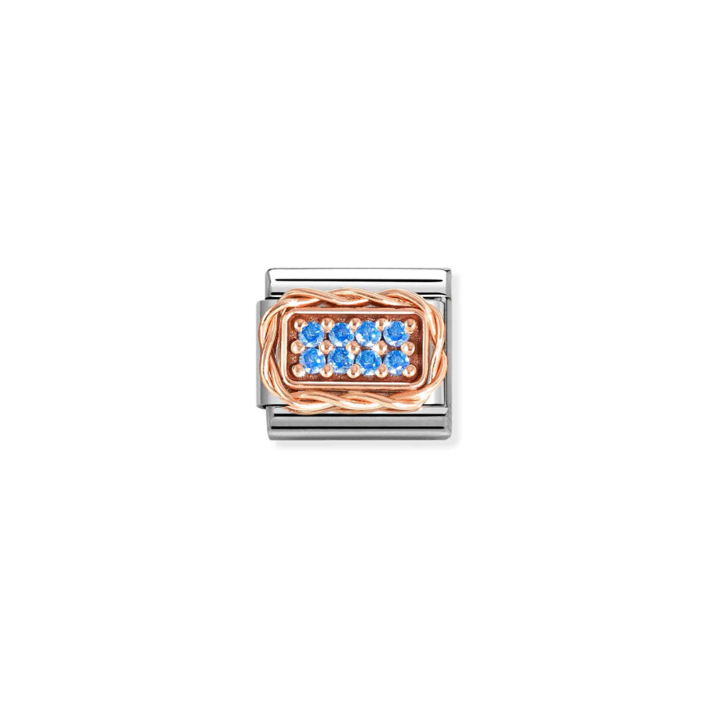 Nomination Silver and Rose Gold Composable Pave Stones Charm Link image