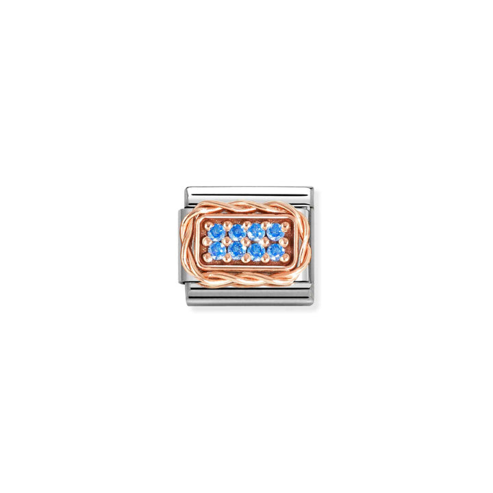 Nomination Silver and Rose Gold Composable Pave Stones Charm Link image