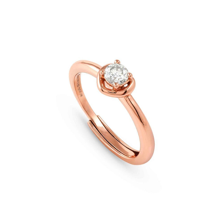 Nomination Silver and Rose Gold Cosmiclove Cubic Zirconia Heart Ring - MococoNomination241700/0058033497556646Rings