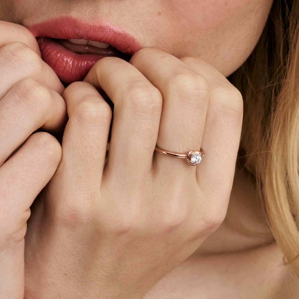 Nomination Silver and Rose Gold Cosmiclove Cubic Zirconia Heart Ring - MococoNomination241700/0058033497556646Rings