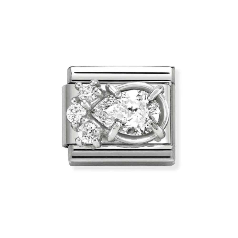 Nomination Silver and White Classic Love , CZ and Drop Charm - MococoNomination330329/018033497568809Charms
