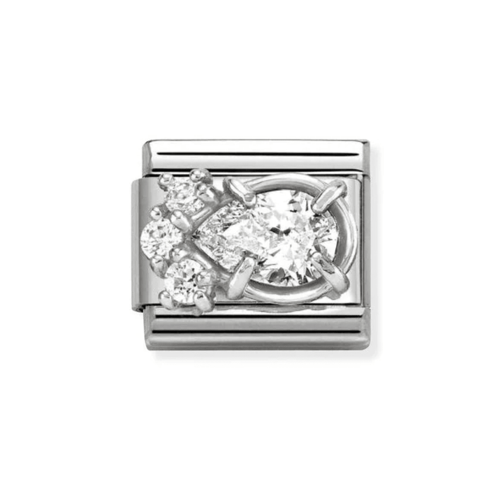 Nomination Silver and White Classic Love , CZ and Drop Charm - MococoNomination330329/018033497568809Charms