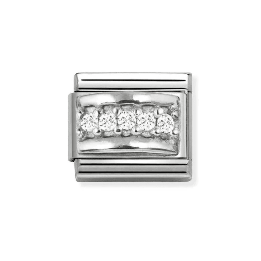 Nomination Silver and White Classic Love Symbols , Cubic Zirconia and Track Charm - MococoNomination330304/508033497568755Charms
