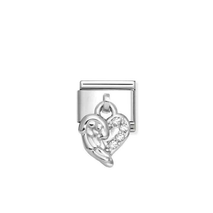 Nomination Silver and White Classic Stainless and Heart Charm - MococoNomination331800/358033497537973Charms