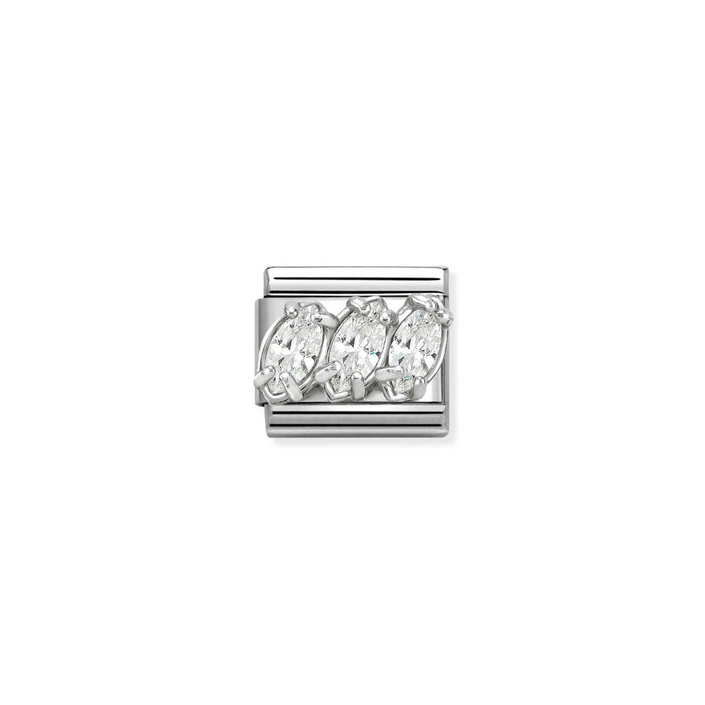 Nomination Silver and White Composable Classic Love Steel, CZ and Trilogy Charm Image