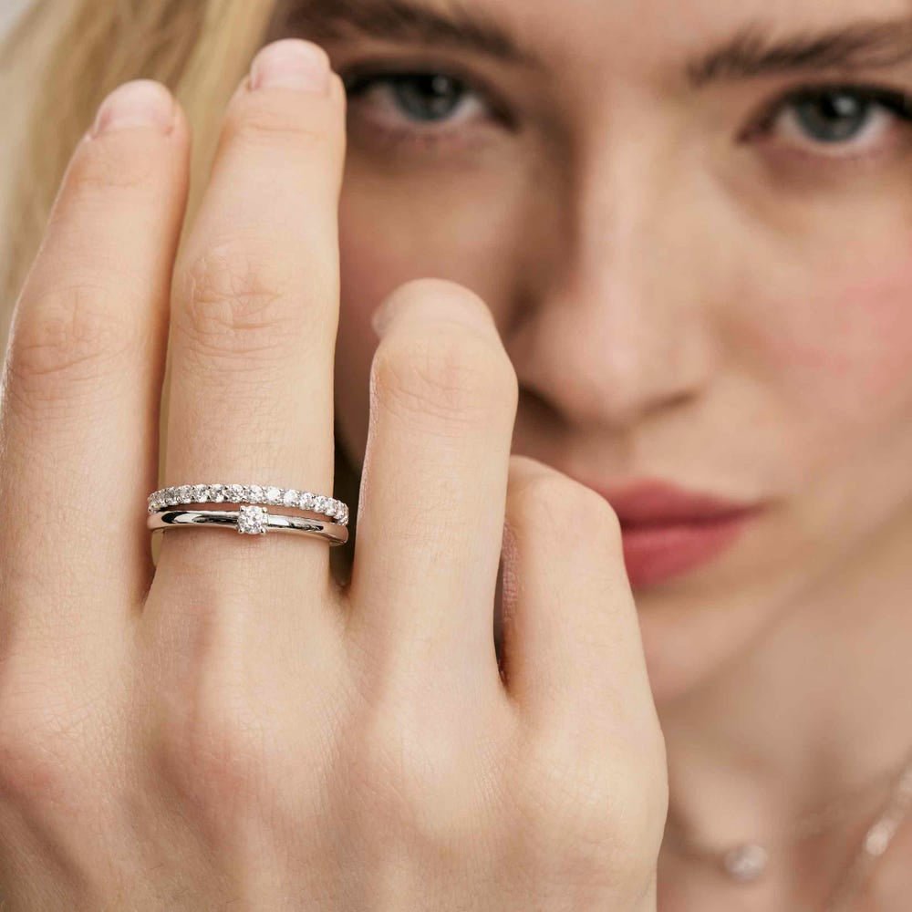 Nomination Silver and White Cosmiclove Cubic Zirconia Size 11 Ring - MococoNomination241702/001/0048033497556707Rings