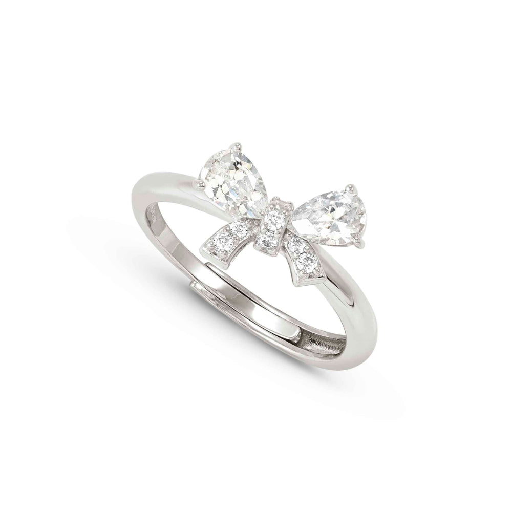 Nomination Silver and White Shine Me Up Cubic Zirconia Bow Ring Image 1