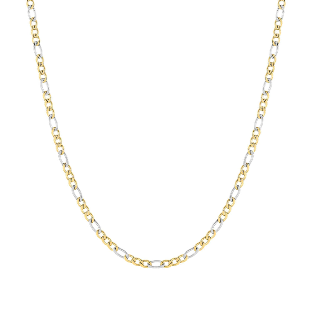 Nomination Silver and Yellow Gold B-Yond (Small Curb) Stainless Necklace Image 1