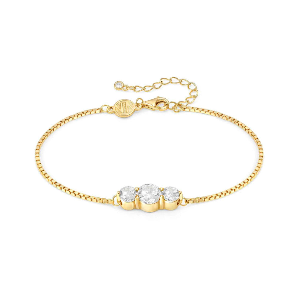 Nomination Silver and Yellow Gold Color Wave Cubic Zirconia Bracelet Image