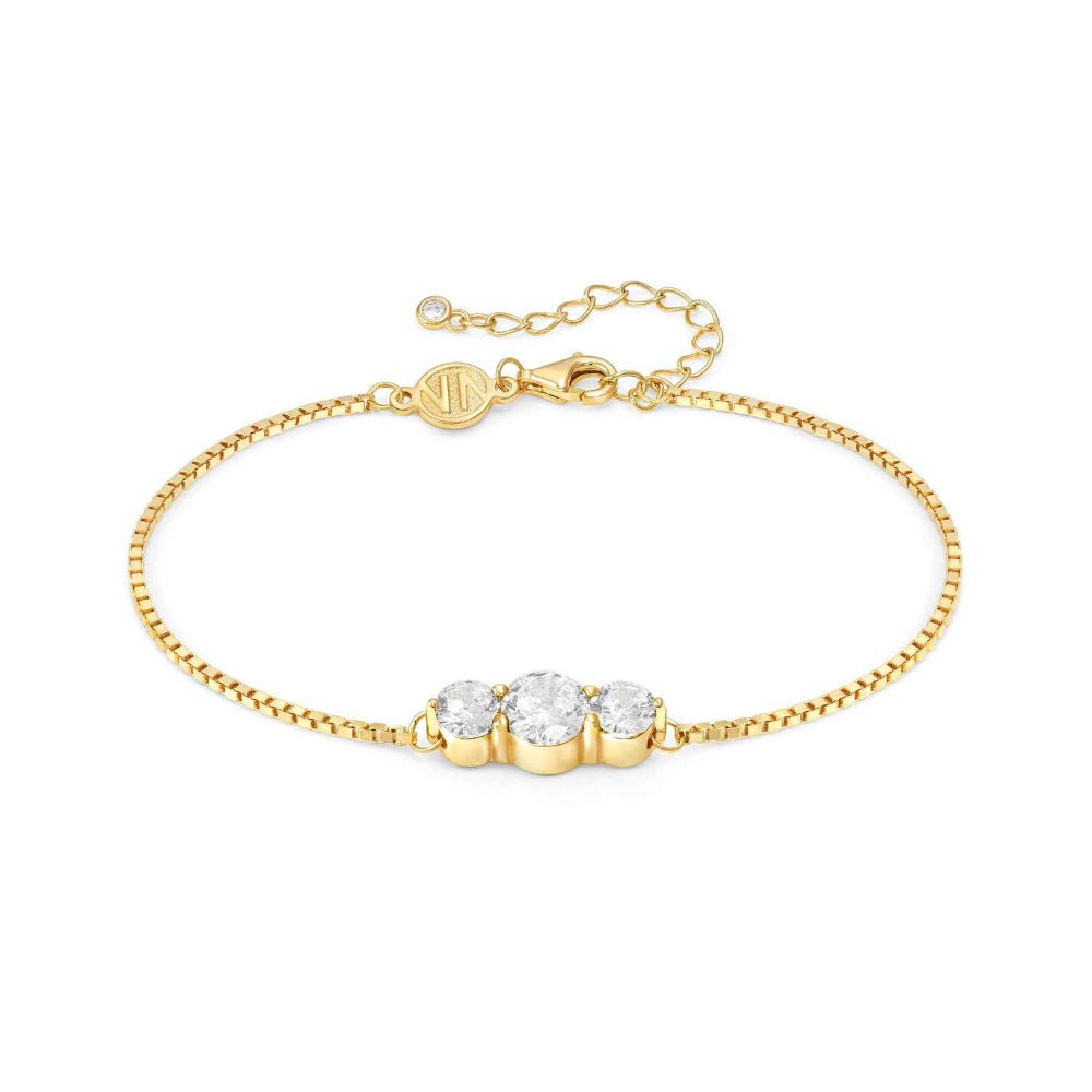Nomination Silver and Yellow Gold Color Wave Cubic Zirconia Bracelet - MococoNomination149816/0128033497539465Bracelets