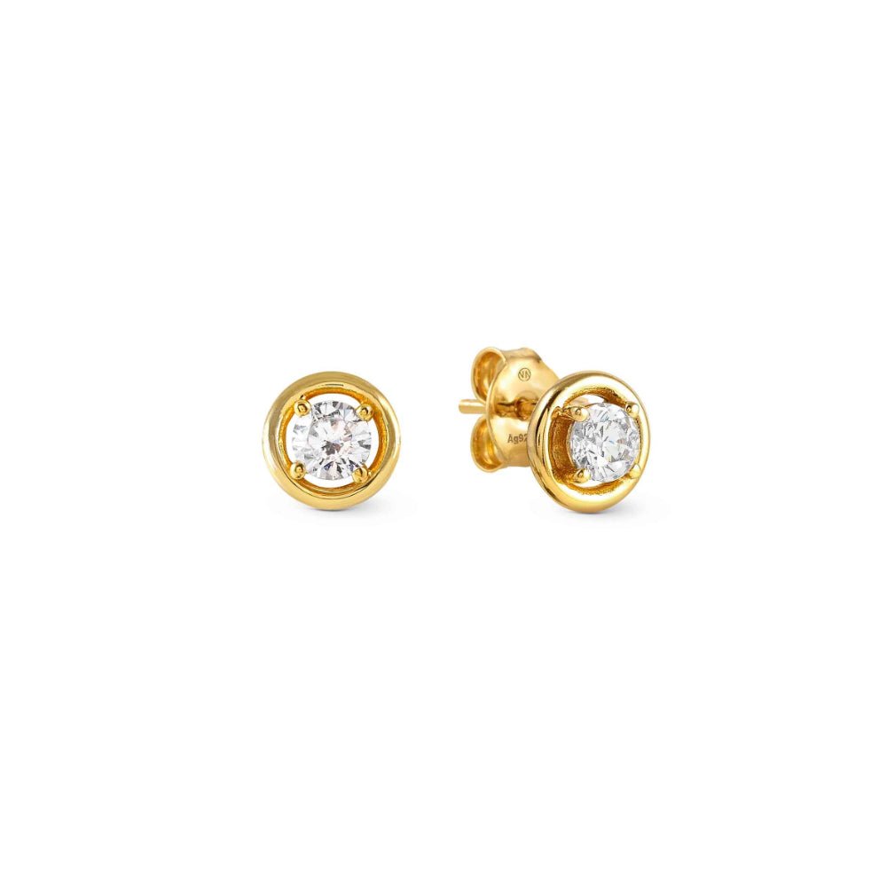 Nomination Silver and Yellow Gold Cosmiclove Cubic Zirconia Circle Earrings - MococoNomination241710/0548033497556998Earrings