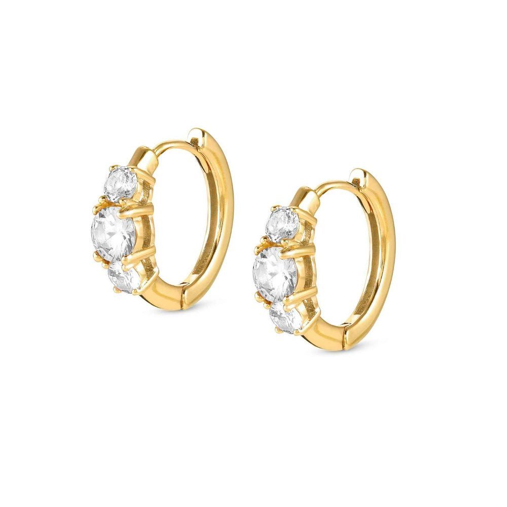 Nomination Silver and Yellow Gold Cubic Zirconia Color Wave Earrings - MococoNomination149822/0128033497539588Earrings