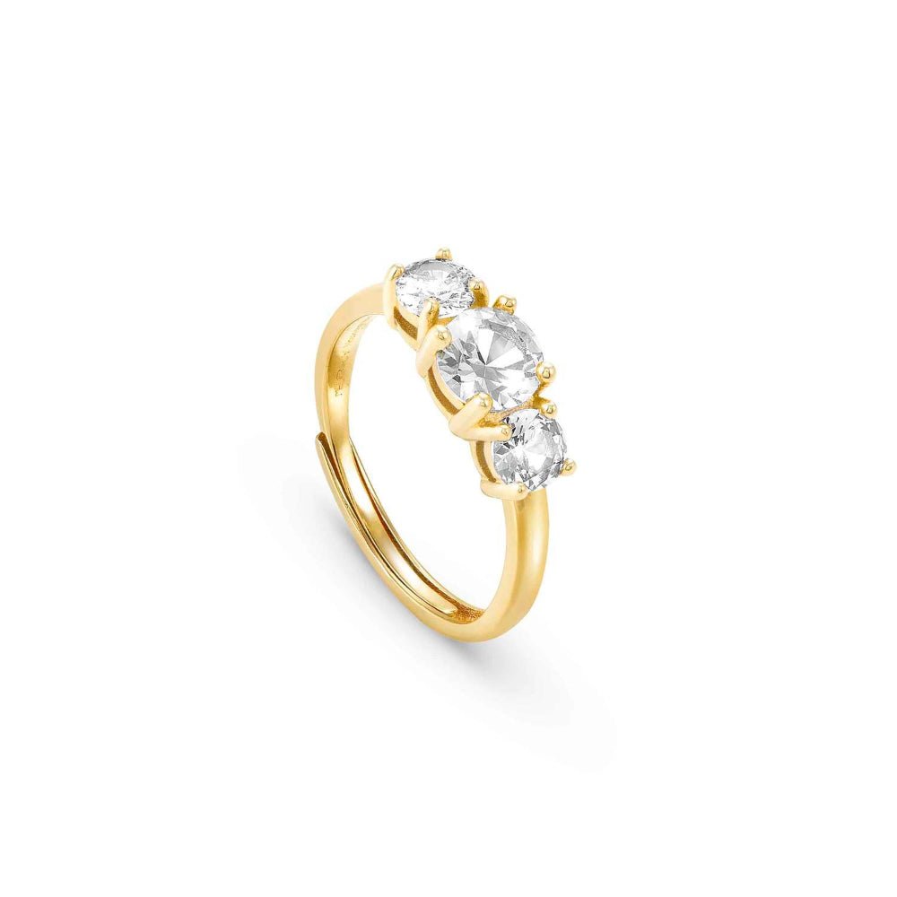 Nomination Silver and Yellow Gold Cubic Zirconia Color Wave Ring - MococoNomination149814/0128033497539427Rings