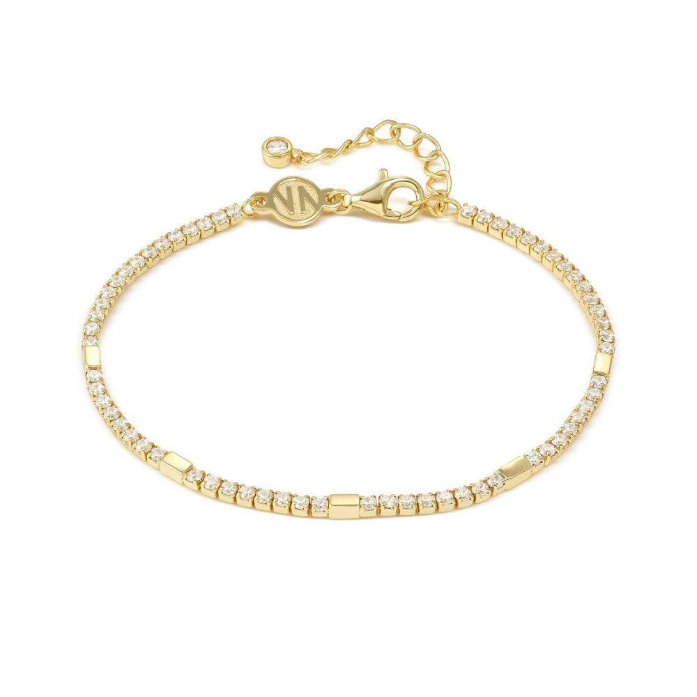 Nomination Silver and Yellow Gold Petit Sparkle Cubic Zirconia Tennis (Rich) Bracelet Image