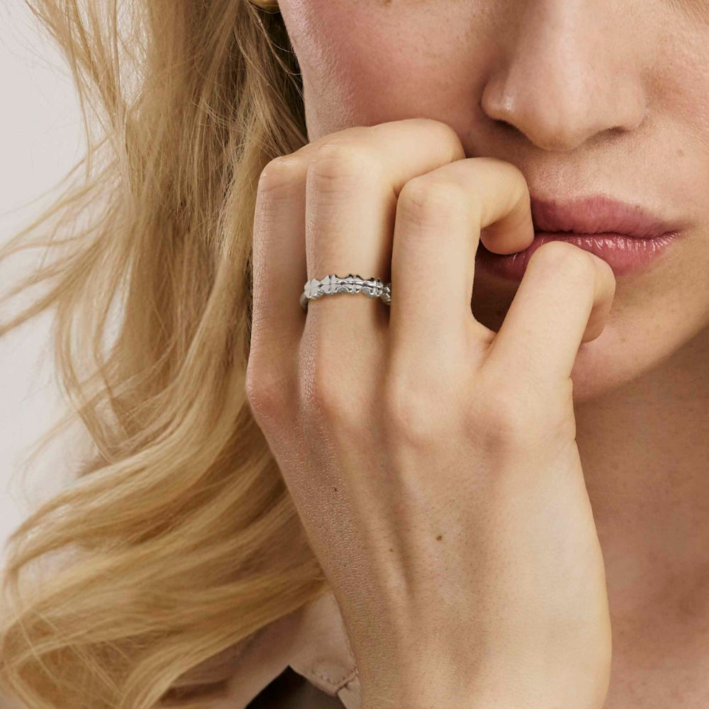 Nomination Silver Armonica Four Leaf Clover Silver Ring Image 2