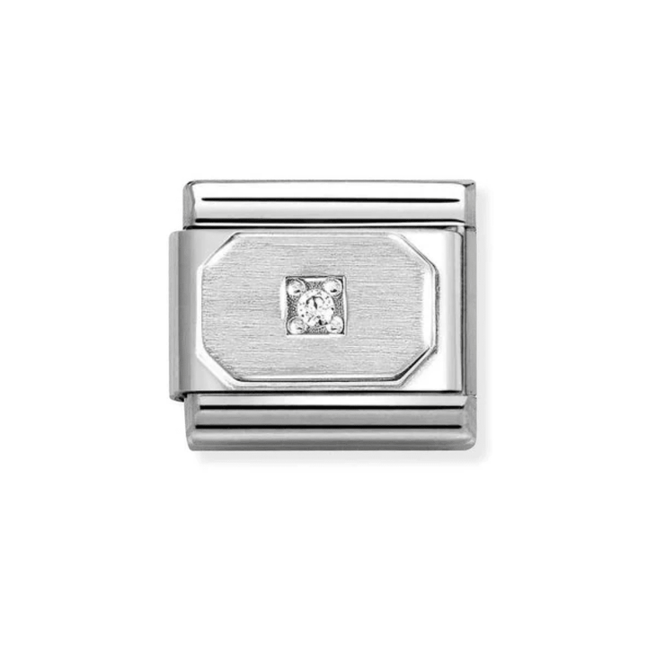 Nomination Silver Brushed Metal With Clear CZ Charm - MococoNomination330311/178033497537782Charms