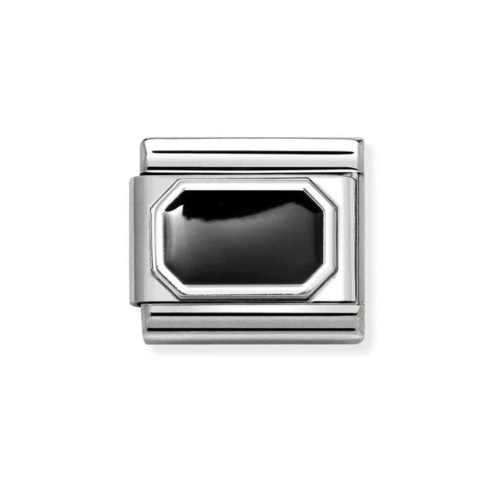 Nomination Silver Classic Black Enamel Rectangle Charm - MococoNomination330206/348033497537768Charms and Links