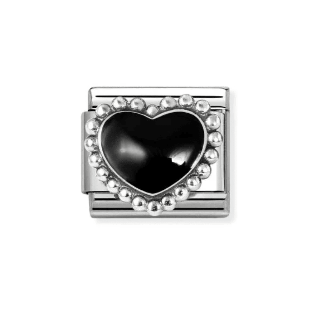 Nomination Silver Classic Black Raised Heart Charm - MococoNomination330204/388033497565884Charms