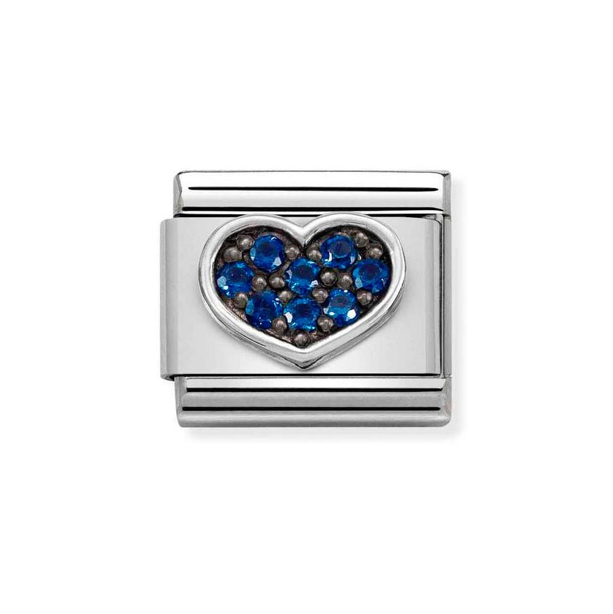 Nomination Silver Classic Blue Cz Heart Charm - MococoNomination330323/088033497504968Charms and Links