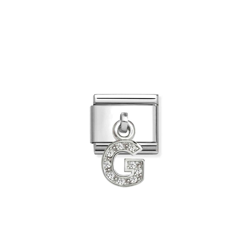 Nomination Silver Classic Dangle Sparkle Letters Charm - MococoMococo331818/078033497569035