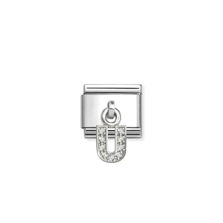 Nomination Silver Classic Dangle Sparkle Letters Charm - MococoMococo331818/218033497569172