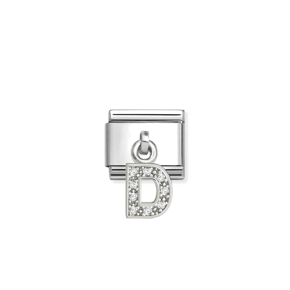 Nomination Silver Classic Dangle Sparkle Letters Charm - MococoMococo331818/048033497569004