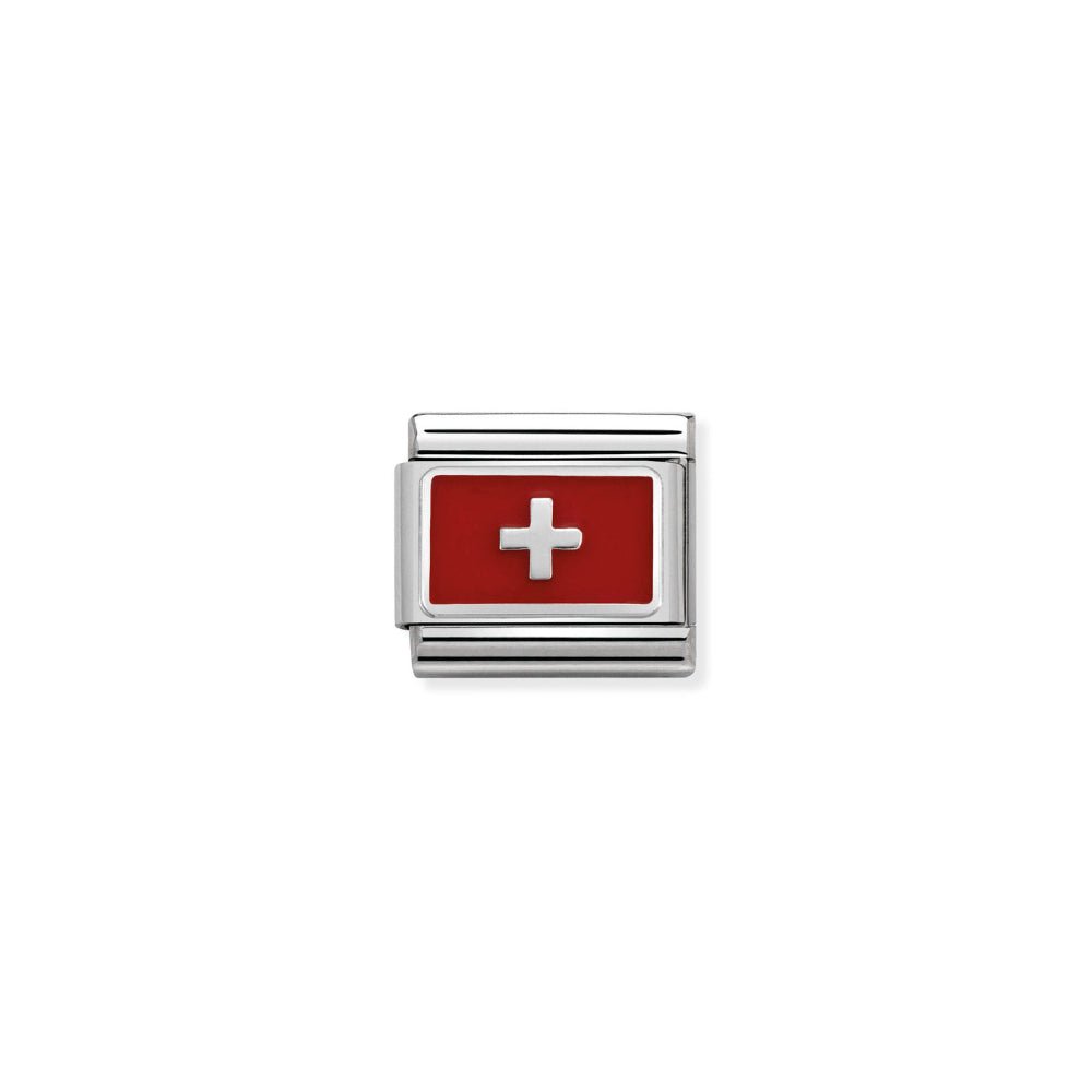 Nomination Silver Classic Flags St., Enamel Switzerland Charm - MococoNomination330207/178033497412379Charms