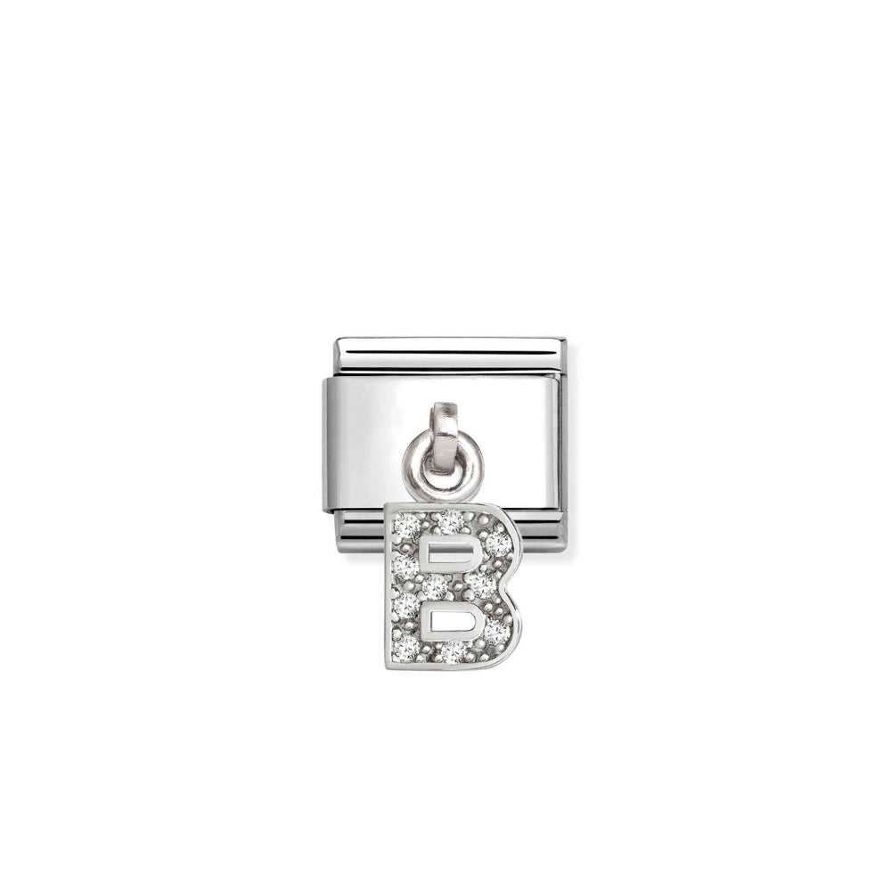 Nomination Silver Classic Letters CZ B Charm - MococoNomination331818/028033497568984Charms