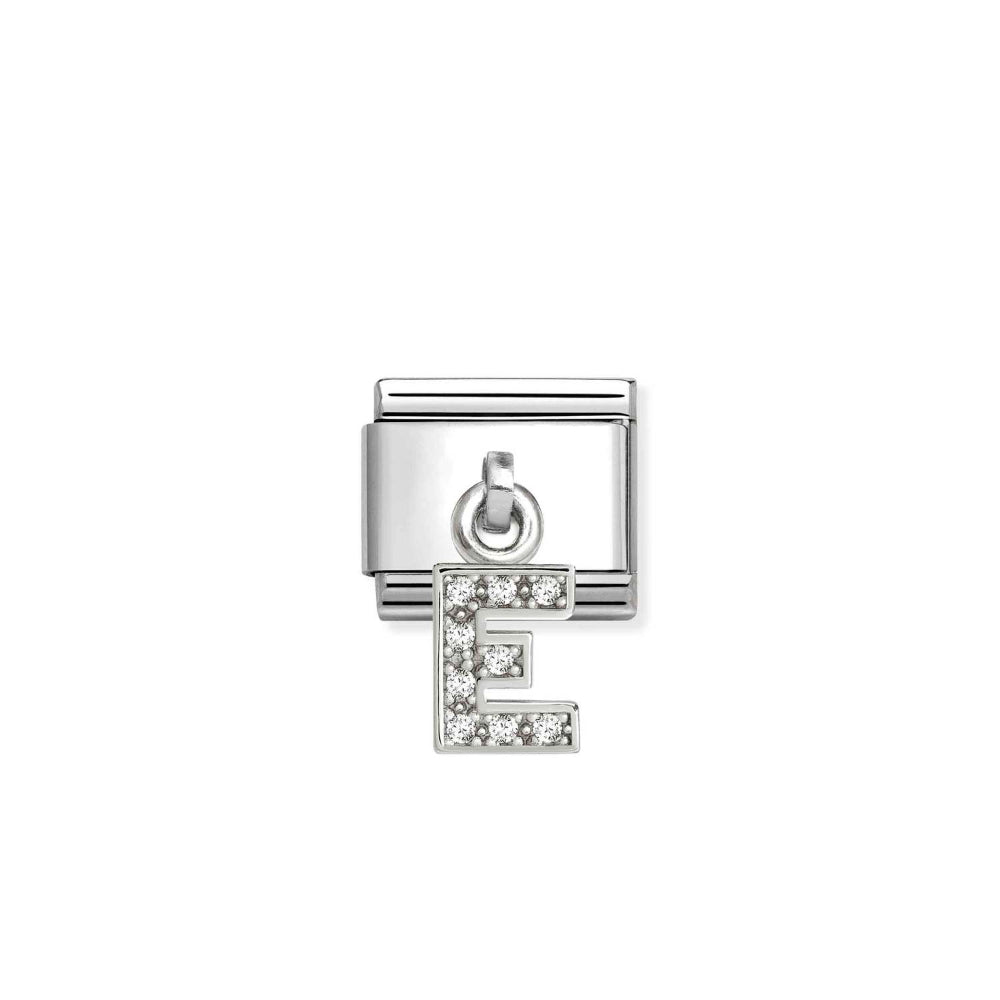 Nomination Silver Classic Letters CZ E Charm - MococoNomination331818/058033497569011Charms