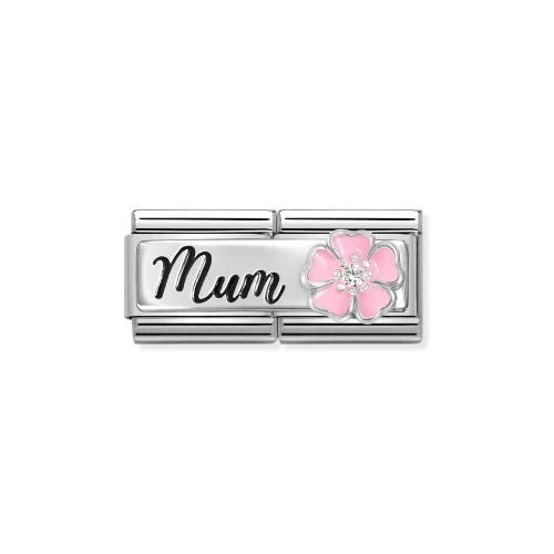 Nomination Silver Classic Pink Mum Flower Double Charm - MococoNomination330734/188033497550217Charms