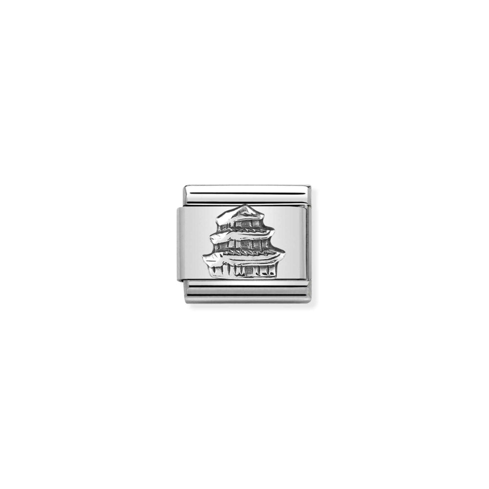 Nomination Silver Composable Around The World Symbol Pagoda Charm Link image