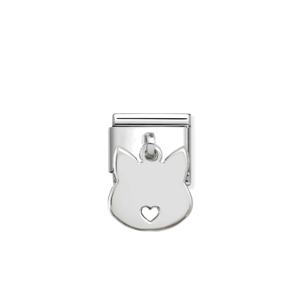 Nomination Silver Composable Classic Cat Shape Engraving Pendant Link image