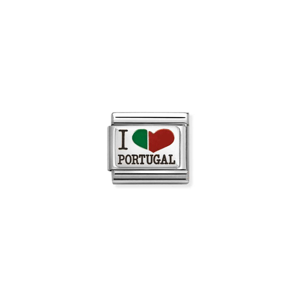 Nomination Silver Composable Classic Country Symbols In Steel, Enamel and I Love Portugal Charm Image