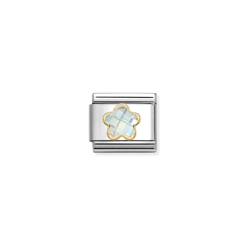 Nomination Silver Composable Classic Ed Faceted CZ White Flower Link Image