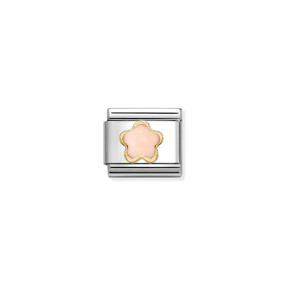 Nomination Silver Composable Classic Ed Flower Pink Coral Link Image