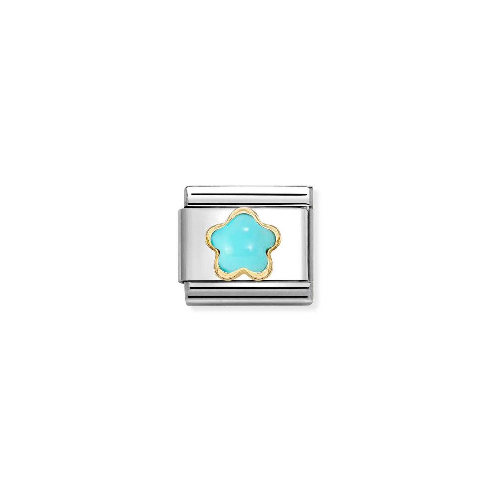 Nomination Silver Composable Classic Ed Flower Turquoise Link Image