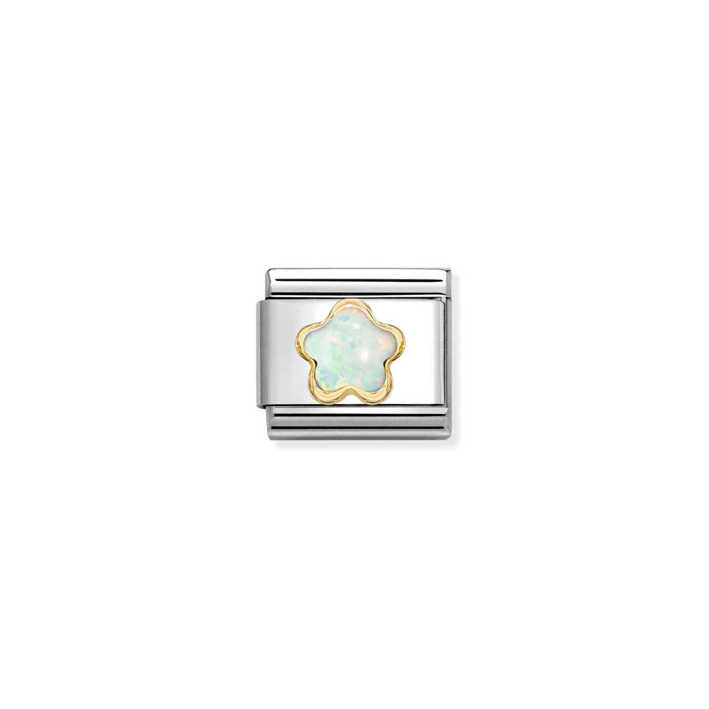 Nomination Silver Composable Classic Ed Flower White Opal Link Image
