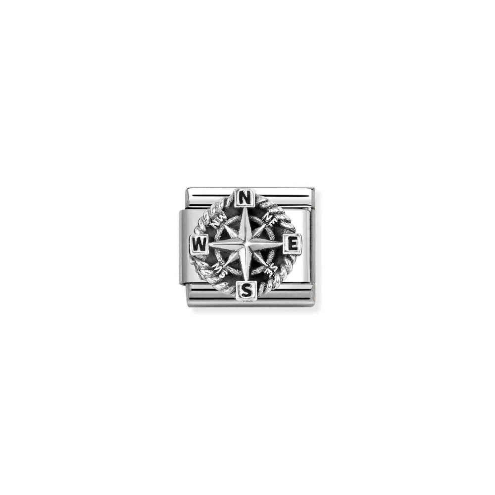 Nomination Silver Composable Classic Ed Oxidized Compass Link Image