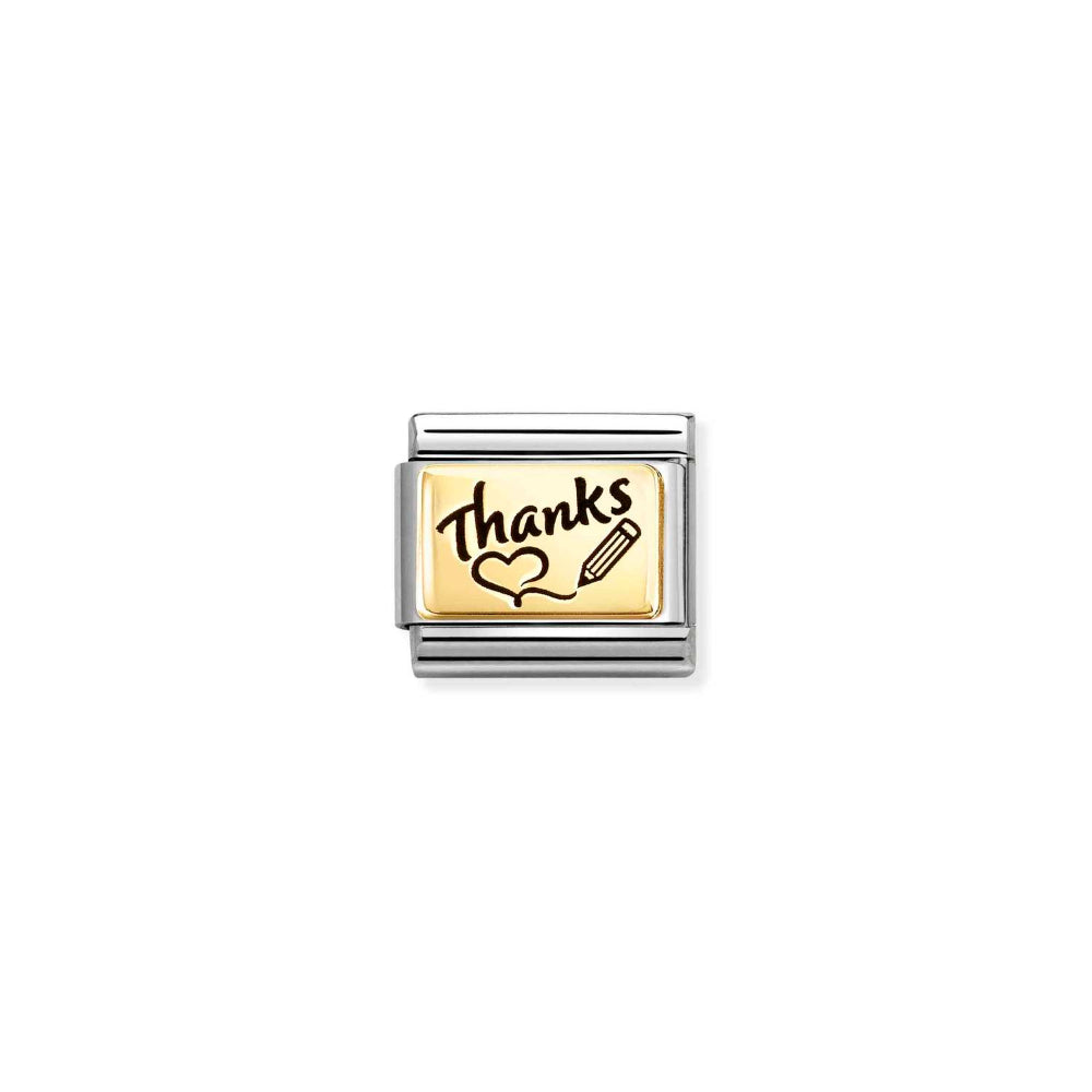 Nomination Silver Composable Classic Ed Thanks Plate Link Image