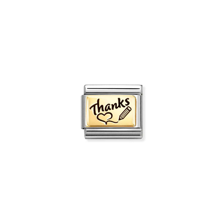 Nomination Silver Composable Classic Ed Thanks Plate Link Image